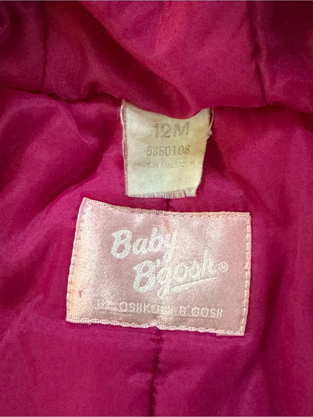 Vintage Baby B’Gosh OshKosh 12M Pink Teal Hooded Windbreaker Jacket Retro